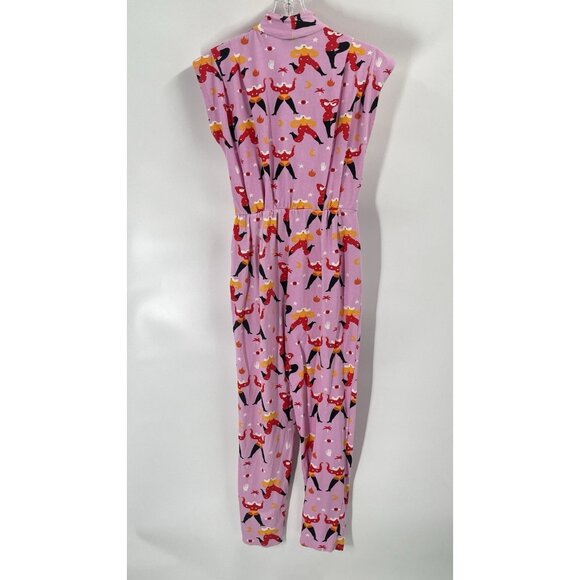 Nooworks Magic Suit Jumpsuit Stargirl Print Pink Sleeveless Sz M - Picture 7 of 7